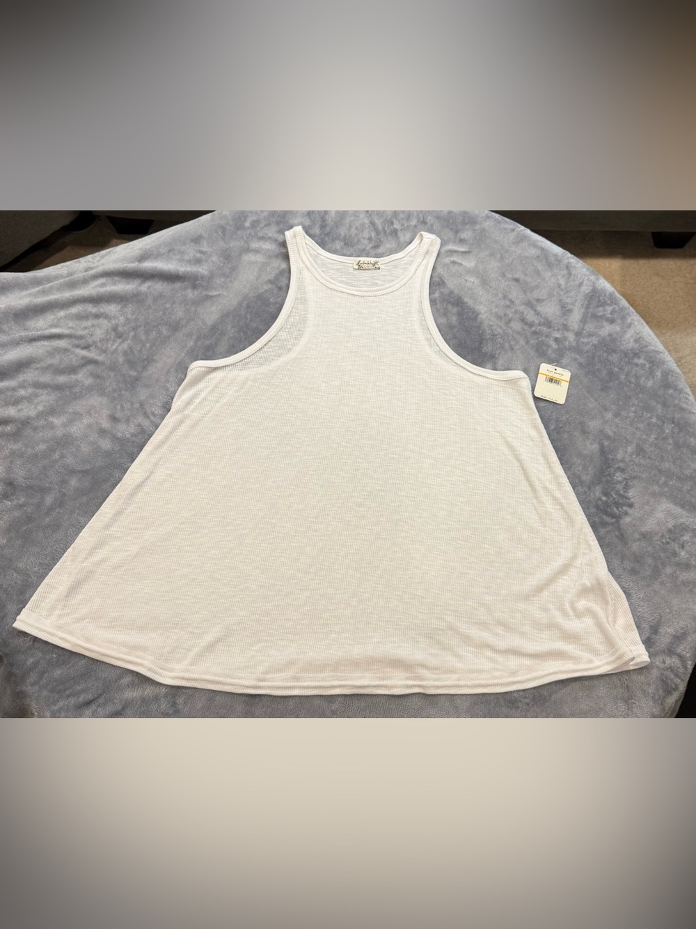 Free People White Ribbed Racerback Tank Top - Picture 5 of 6